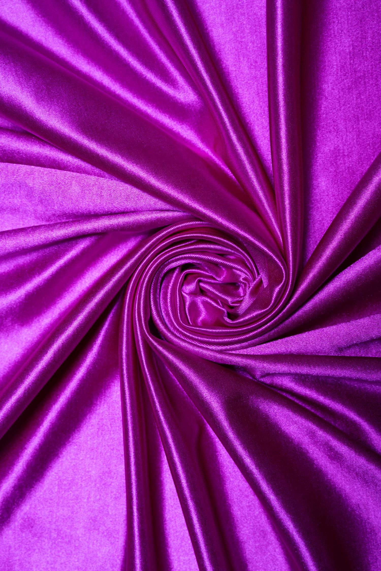 Pink Purple Shiny Nylon Spandex Fabric, Stretchy Fabric by the Yard for Sportswear, Bridal Attire, Evening Dresses, Prom Dresses, Costumes