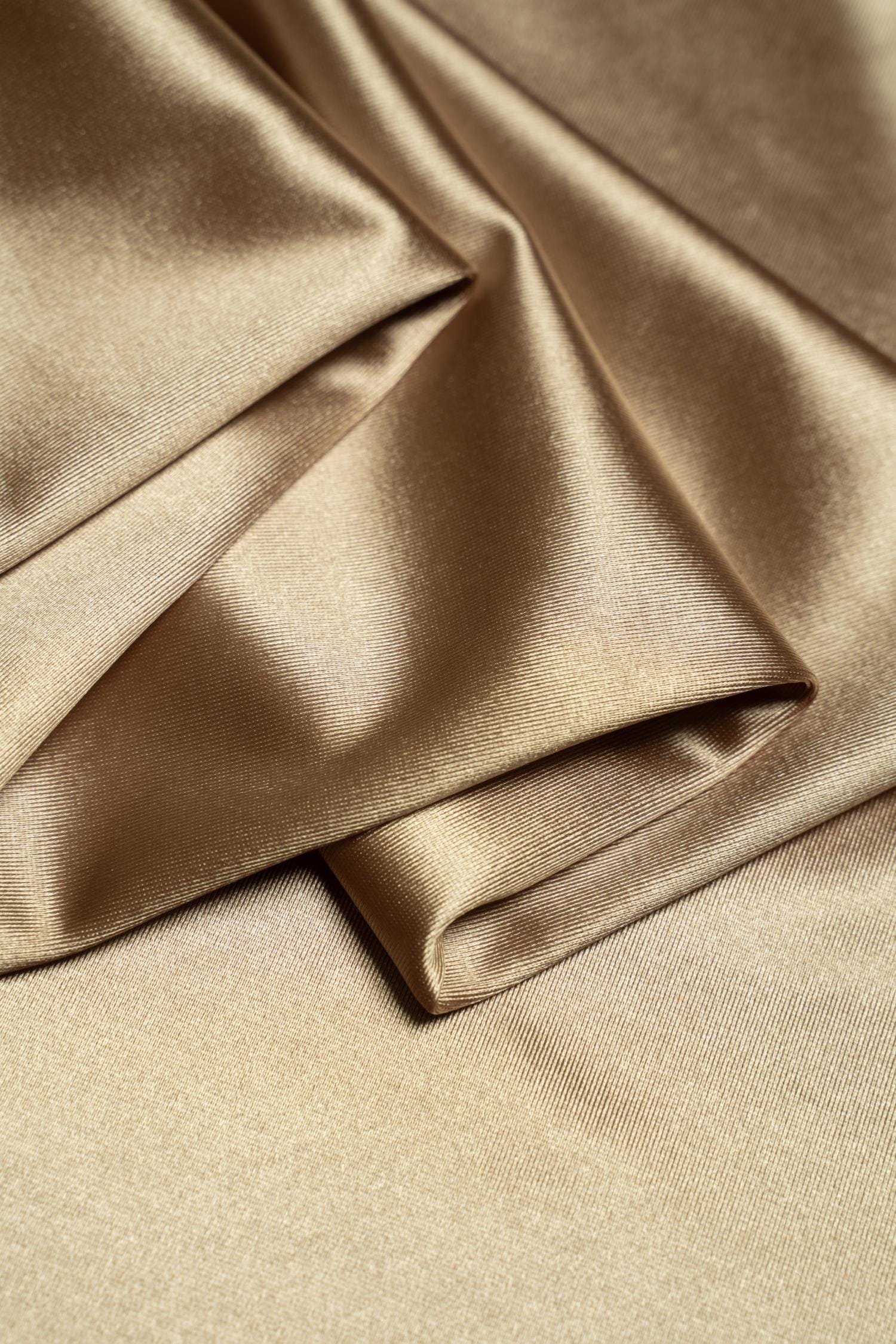 Taupe Shiny Nylon Spandex | Stretchy Fabric by the Yard | Ideal