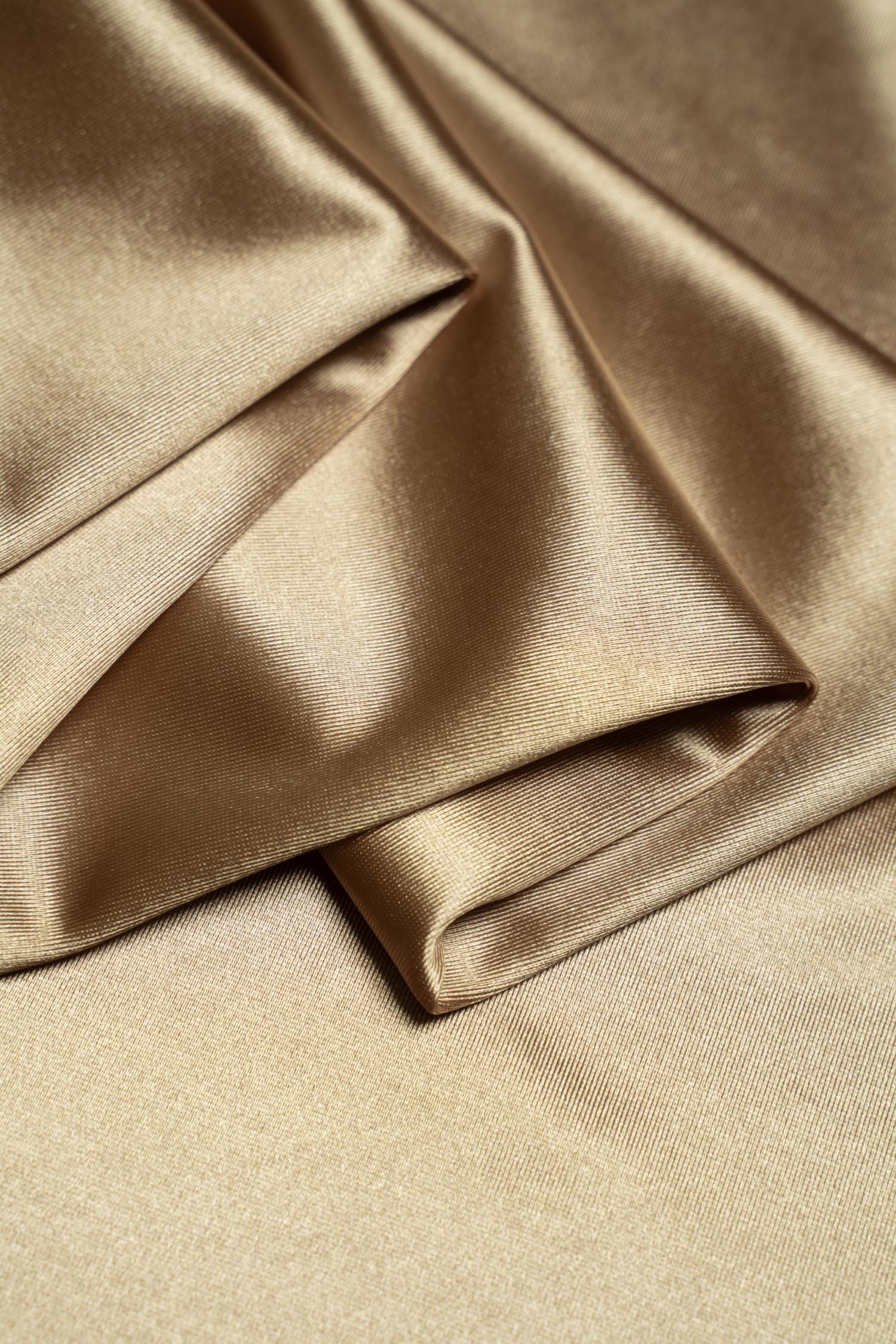 Taupe Shiny Nylon Spandex | Stretchy Fabric by the Yard | Ideal for Sportswear, Bridal Attire, Evening & Prom Dresses, Costumes and More.