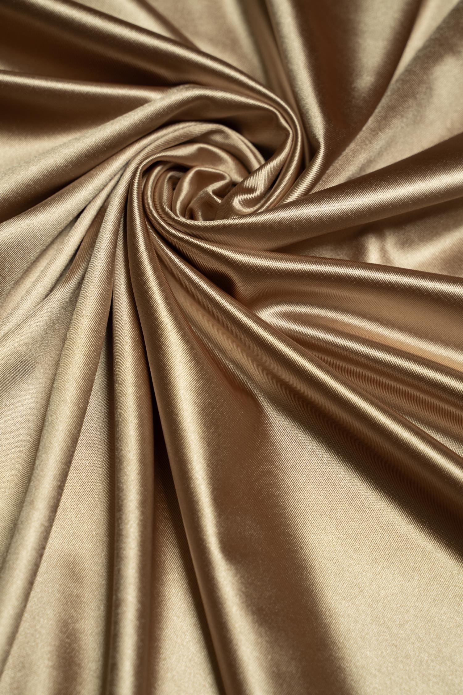 Taupe Shiny Nylon Spandex | Stretchy Fabric by the Yard | Ideal for Sportswear, Bridal Attire, Evening & Prom Dresses, Costumes and More.