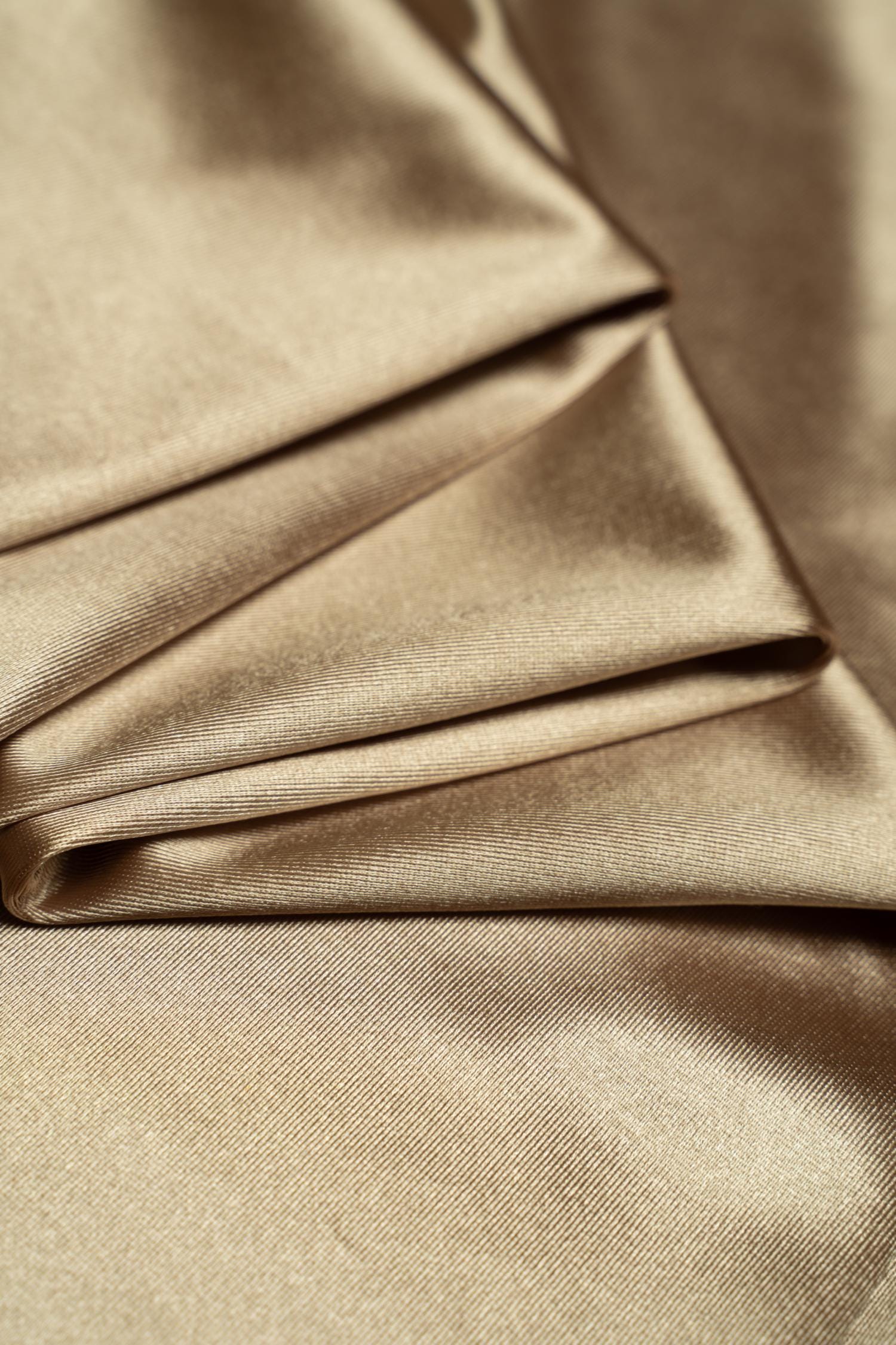 Taupe Shiny Nylon Spandex | Stretchy Fabric by the Yard | Ideal for Sportswear, Bridal Attire, Evening & Prom Dresses, Costumes and More.