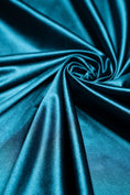 Load image into Gallery viewer, Premium Teal Shiny Nylon Spandex by the Yard Stretchy Material for Wedding, Bridal Attire, Evening Dresses, Prom Dresses, Costumes and More.
