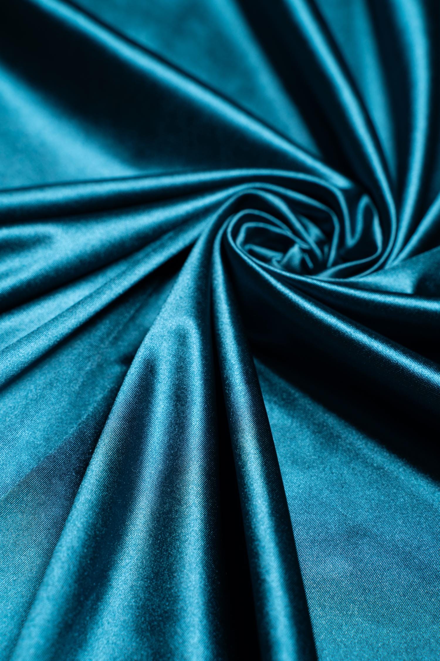 Premium Teal Shiny Nylon Spandex by the Yard Stretchy Material for Wedding, Bridal Attire, Evening Dresses, Prom Dresses, Costumes and More.