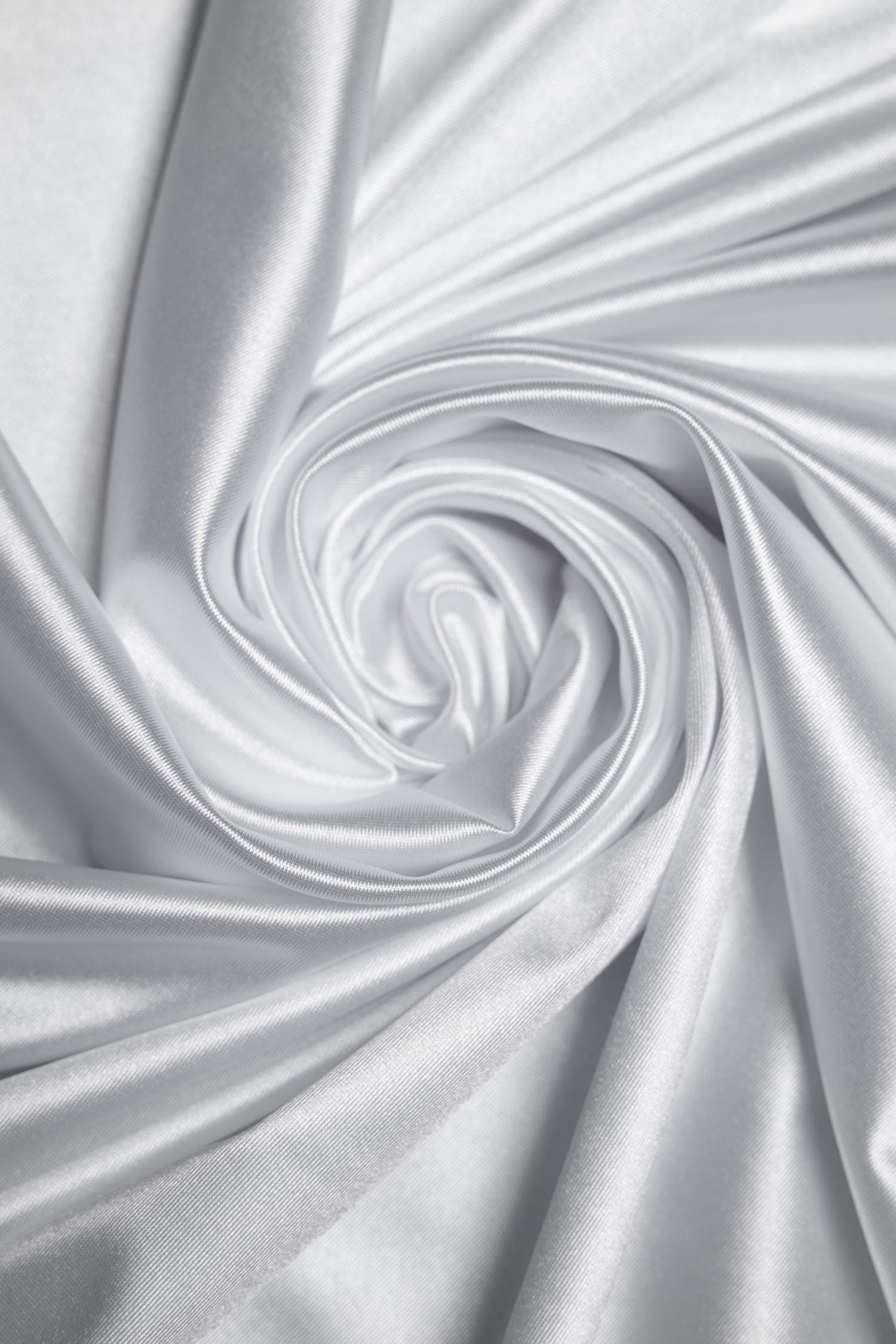 Premium White Shiny Nylon Spandex by the Yard | Stretchy Material for Dynamic Designs, Bridal Attire & Evening Gowns