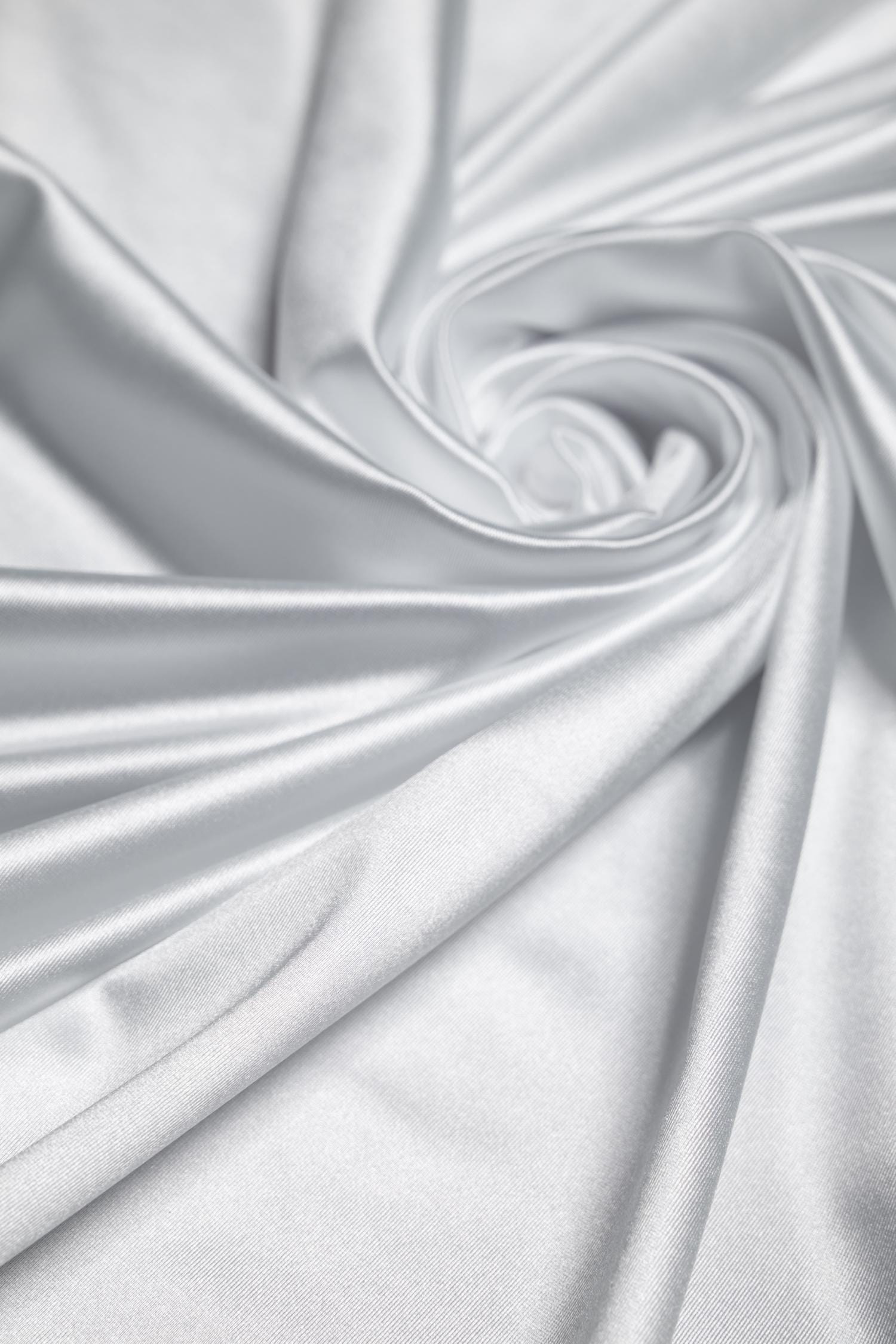 Premium White Shiny Nylon Spandex by the Yard | Stretchy Material for Dynamic Designs, Bridal Attire & Evening Gowns