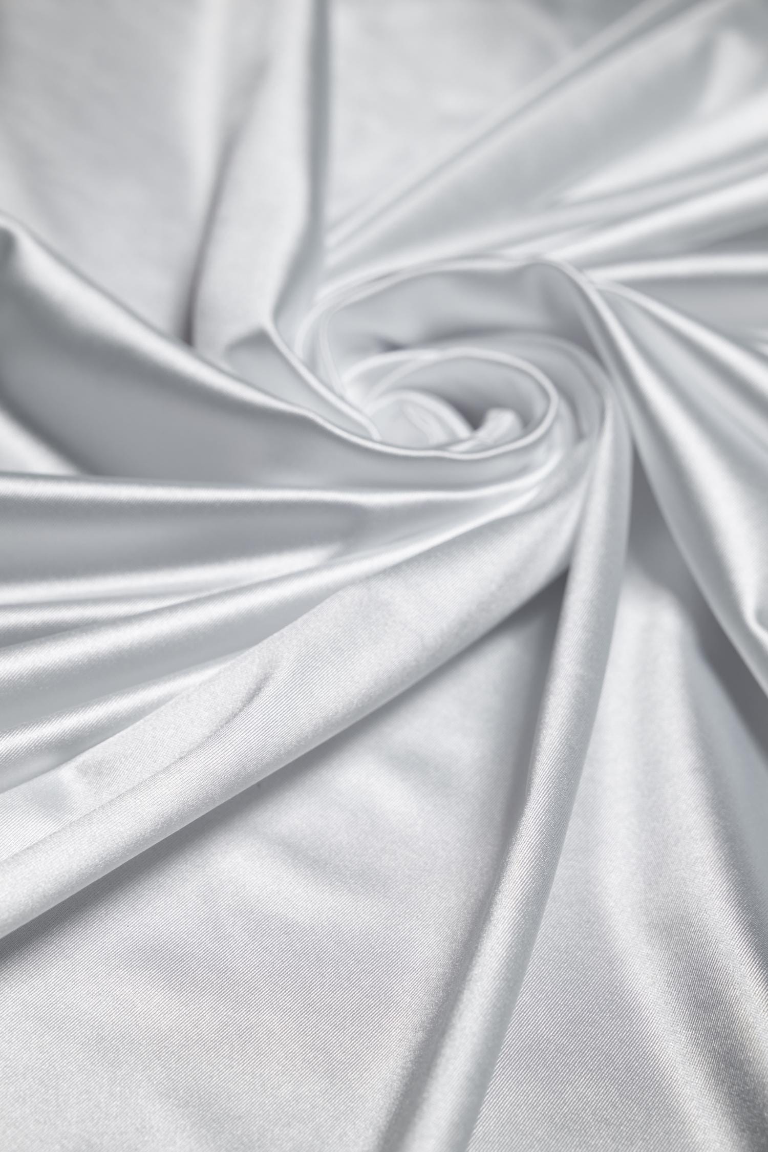 Premium White Shiny Nylon Spandex by the Yard | Stretchy Material for Dynamic Designs, Bridal Attire & Evening Gowns