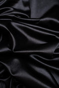 Load image into Gallery viewer, Black Shiny Nylon Spandex, Stretch Fabric by the Yard for Sportswear, Bridal Attire, Evening Dresses, Prom Dresses, Costumes and More.
