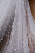 Load image into Gallery viewer, White Pearl Bridal Fabric by the Yard | Luxury Festival Fabric for Dynamic Wedding Dress Designs Perfect for Womens Couture.
