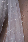 Load image into Gallery viewer, White Pearl Bridal Fabric by the Yard | Luxury Festival Fabric for Dynamic Wedding Dress Designs Perfect for Womens Couture.
