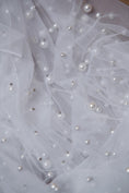 Load image into Gallery viewer, White Pearl Bridal Fabric by the Yard | Luxury Festival Fabric for Dynamic Wedding Dress Designs Perfect for Womens Couture.
