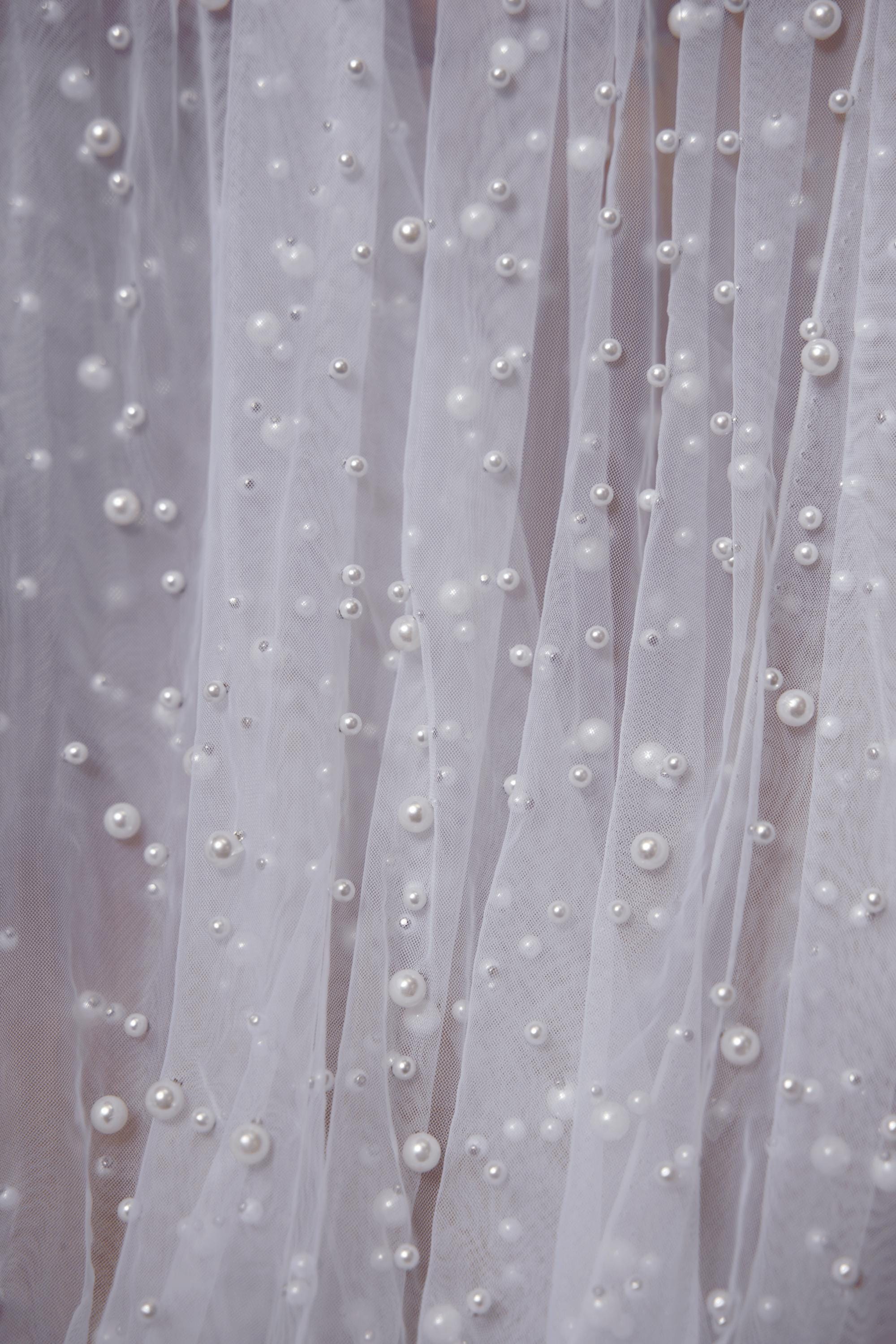 White Pearl Bridal Fabric by the Yard | Luxury Festival Fabric for Dynamic Wedding Dress Designs Perfect for Womens Couture.