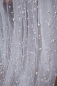 Load image into Gallery viewer, White Pearl Bridal Fabric by the Yard | Luxury Festival Fabric for Dynamic Wedding Dress Designs Perfect for Womens Couture.
