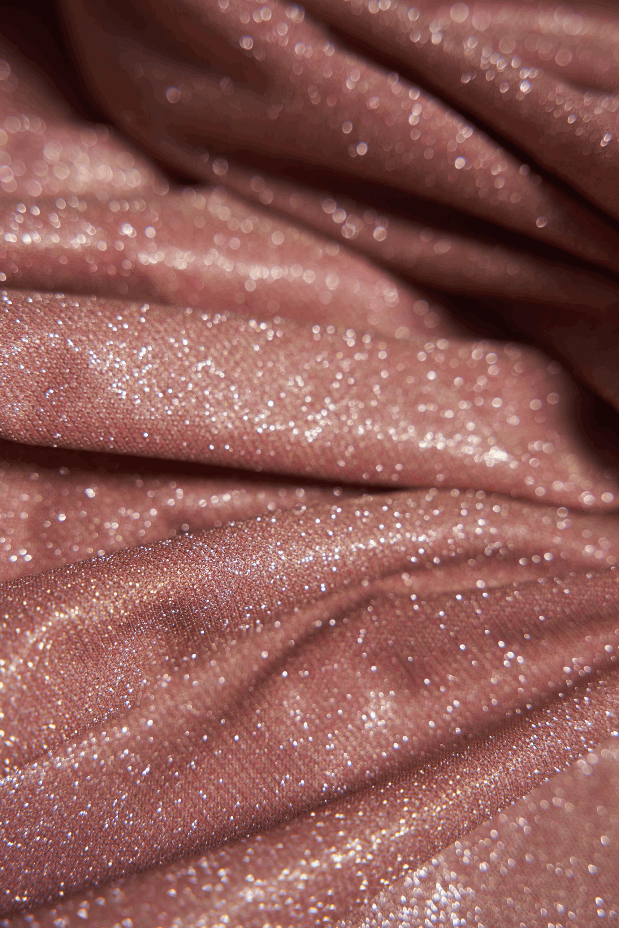 Dusty Pink Glitter Fabric by the Yard | Lurex Spandex Knit for Wedding Dresses, Evening Gowns, Costumes & Backdrops Sparkle Shimmer Fabric.