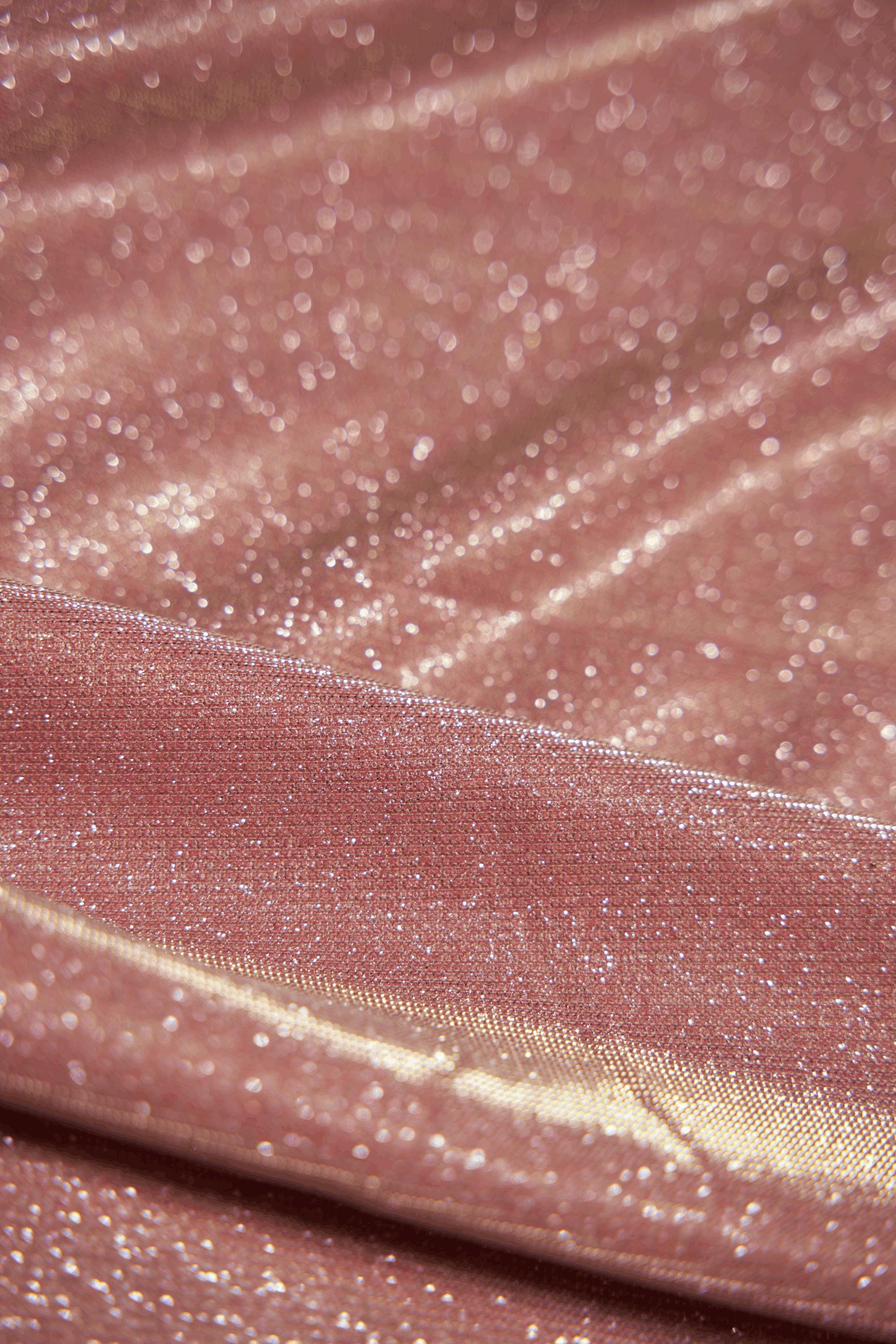 Dusty Pink Glitter Fabric by the Yard | Lurex Spandex Knit for Wedding Dresses, Evening Gowns, Costumes & Backdrops Sparkle Shimmer Fabric.