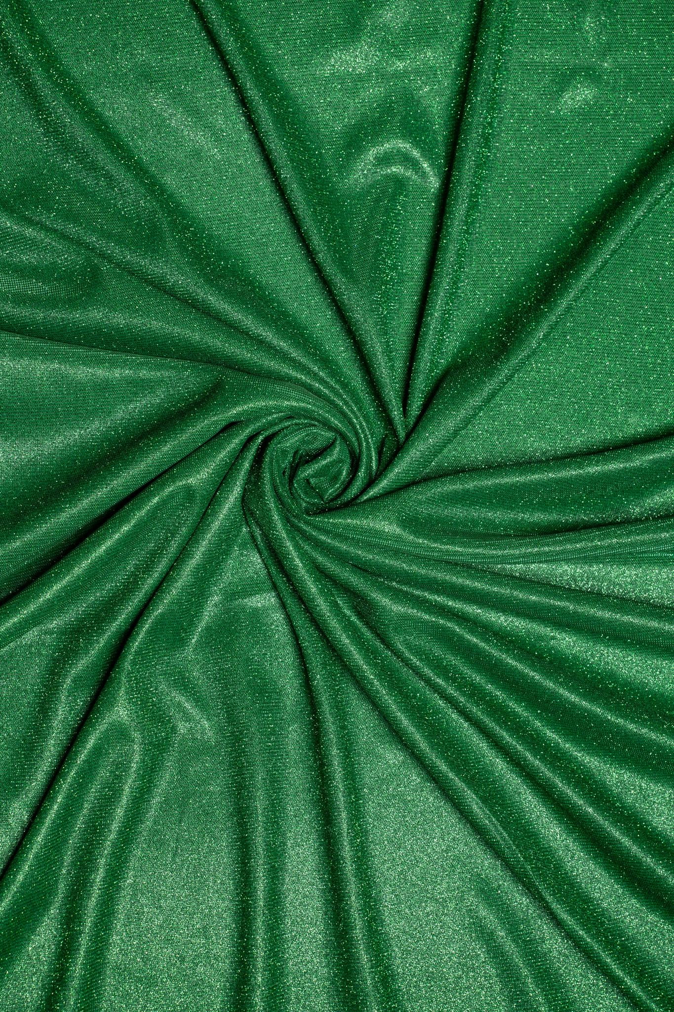 Top-Rated Emerald Green Glitter Lurex Fabric: Spandex Knit by the Yard for Evening Gowns, Costumes & Backdrops, Prom Dresses and Garments