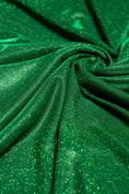 Load image into Gallery viewer, Top-Rated Emerald Green Glitter Lurex Fabric: Spandex Knit by the Yard for Evening Gowns, Costumes & Backdrops, Prom Dresses and Garments
