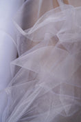 Load image into Gallery viewer, White Shiny Mesh Fabric by the Yard - Shiny Bridal Fabric & Festival Material for Weddings and Special Occasions, Costumes, Prom Dresses
