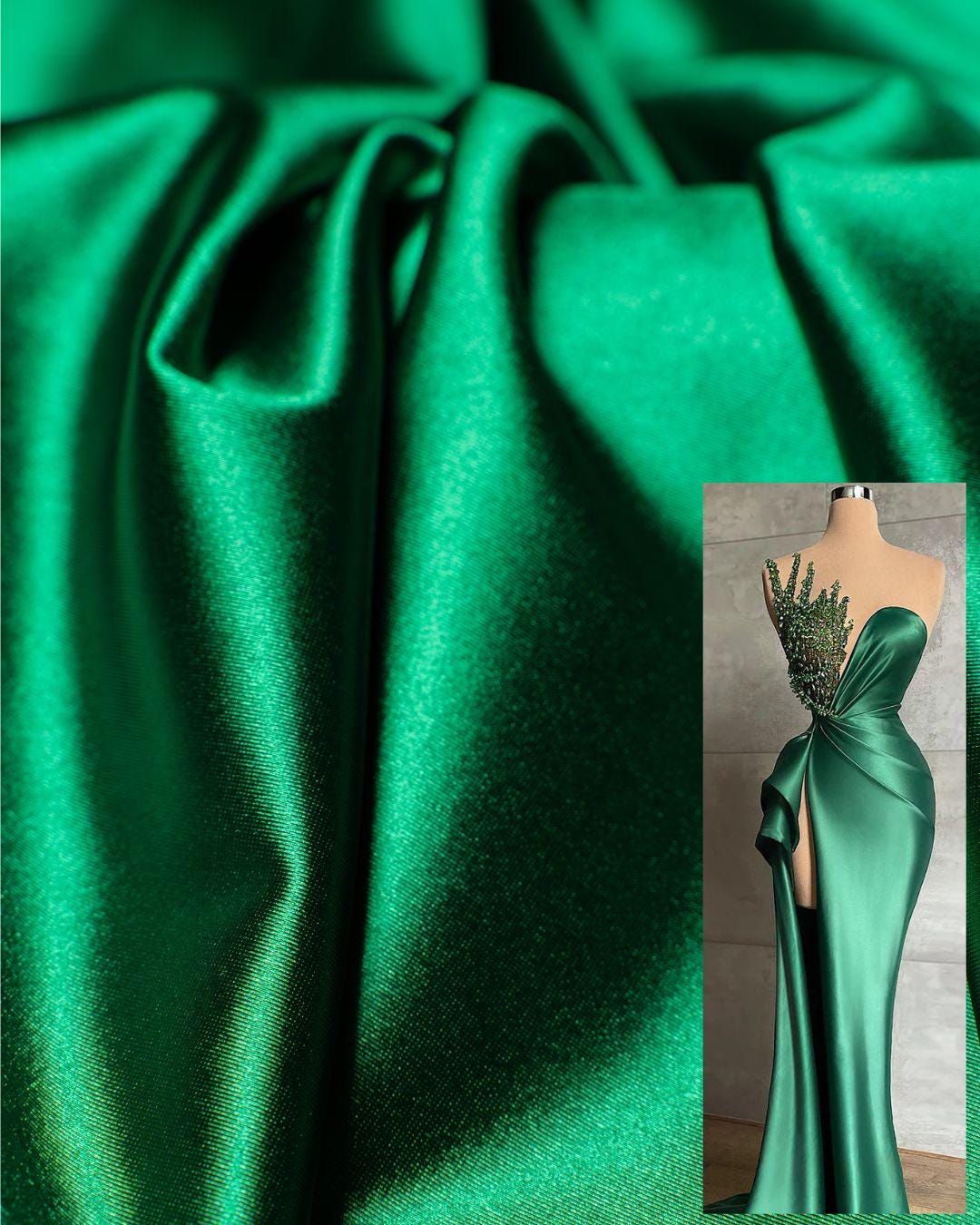 Luxurious Gucci Green Shiny Nylon Spandex Fabric Stretchy Fabric Perfe NEXTSTYLE FABRICS Luxurious Gucci Green Shiny Nylon Spandex Fabric Stretchy Fabric Perfe NEXTSTYLE FABRICS