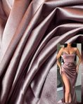 Load image into Gallery viewer, Luxurious Dusty Plum Shiny Nylon Spandex Fabric, Stretchy by the Yard for Sportswear, Bridal, Evening Dresses, Prom Dresses and Costumes
