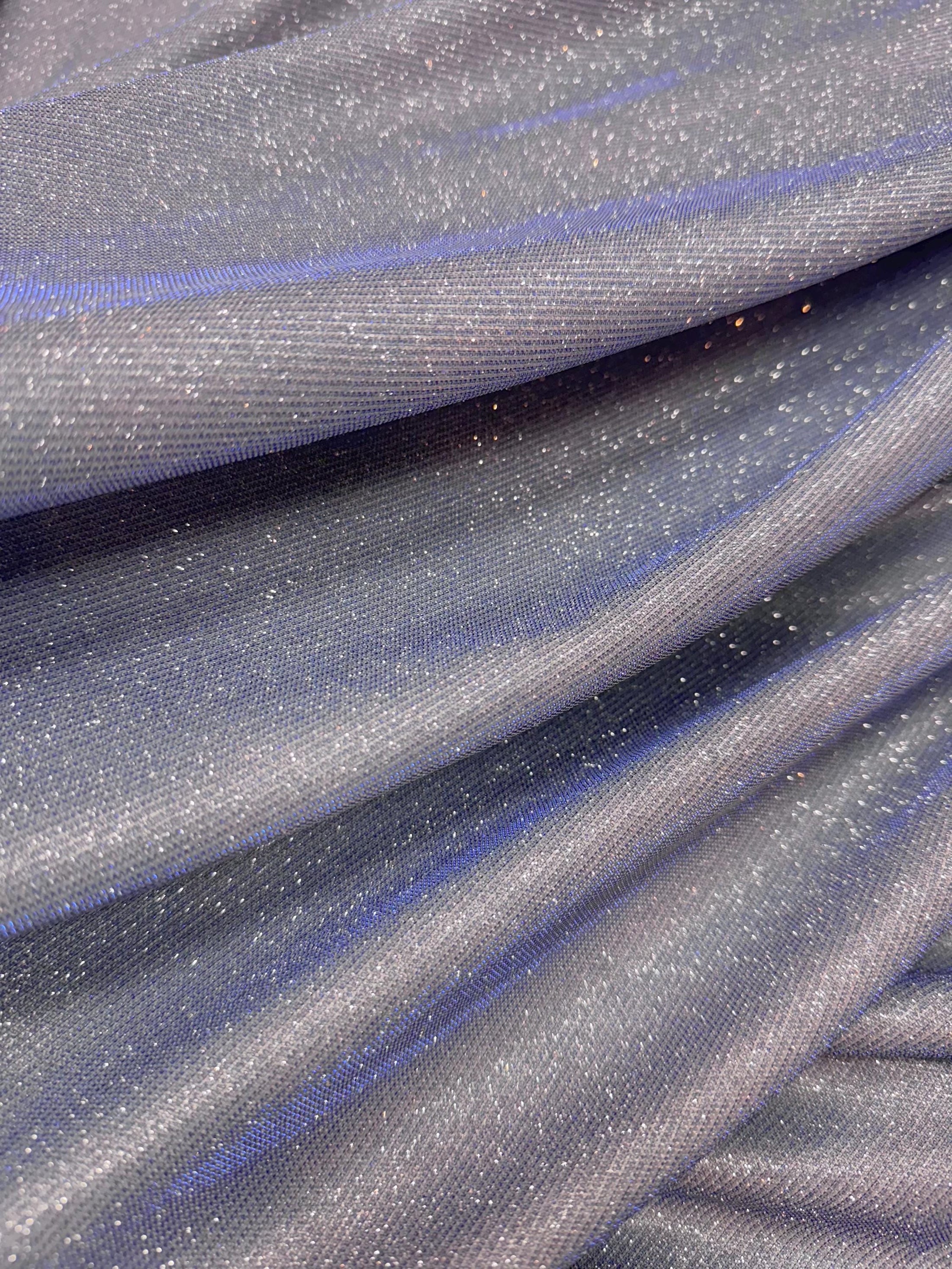 Grey-Blue Glitter Lurex Fabric by the Yard|Sparkle Shimmer Spandex Knit Fabric for Evening Gowns, Backdrops & Festival Costumes,Prom Dresses