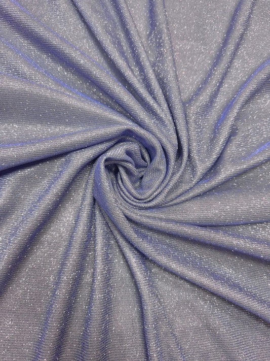 Grey-Blue Glitter Lurex Fabric by the Yard|Sparkle Shimmer Spandex Knit Fabric for Evening Gowns, Backdrops & Festival Costumes,Prom Dresses