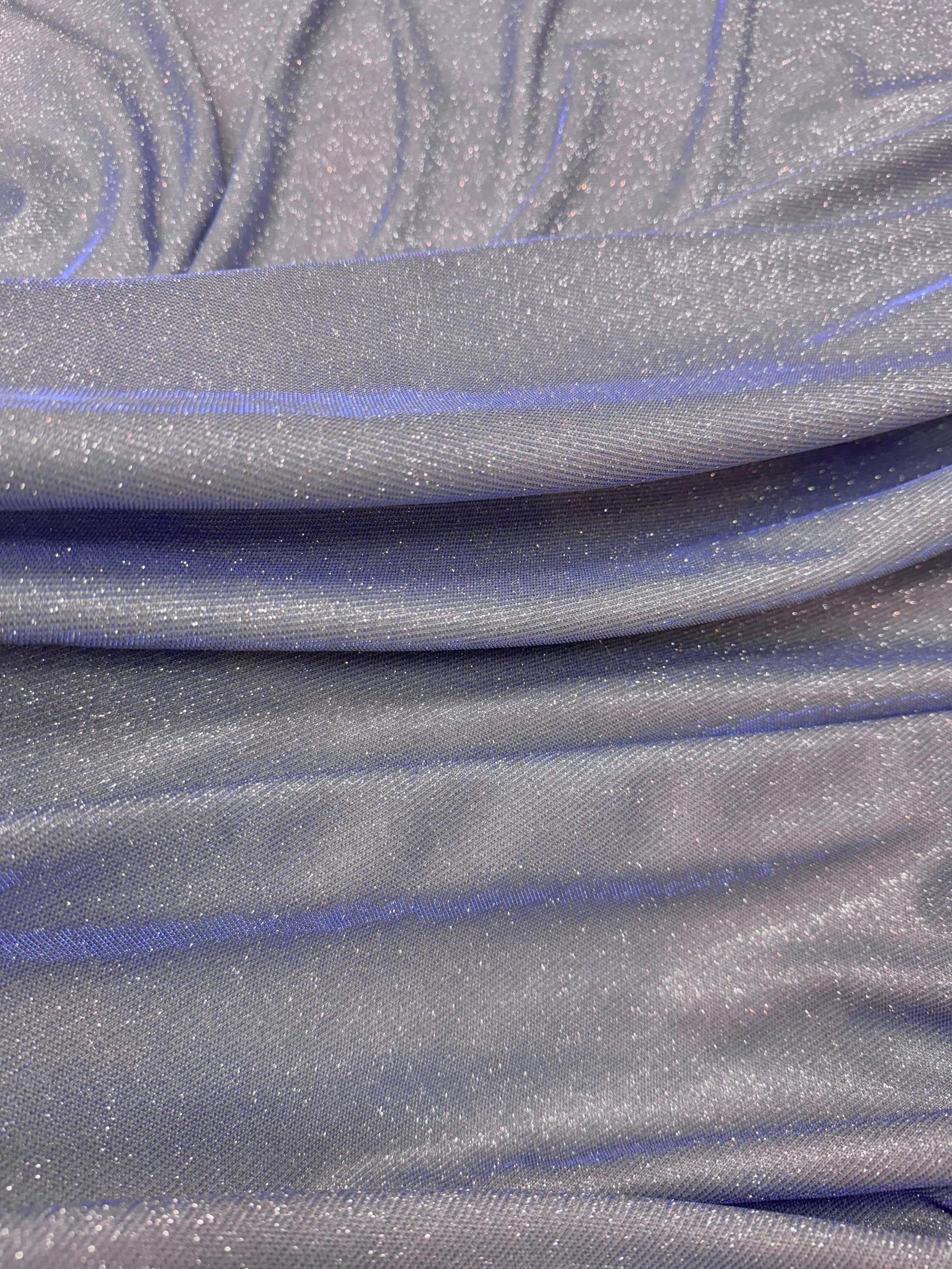 Grey-Blue Glitter Lurex Fabric by the Yard|Sparkle Shimmer Spandex Knit Fabric for Evening Gowns, Backdrops & Festival Costumes,Prom Dresses