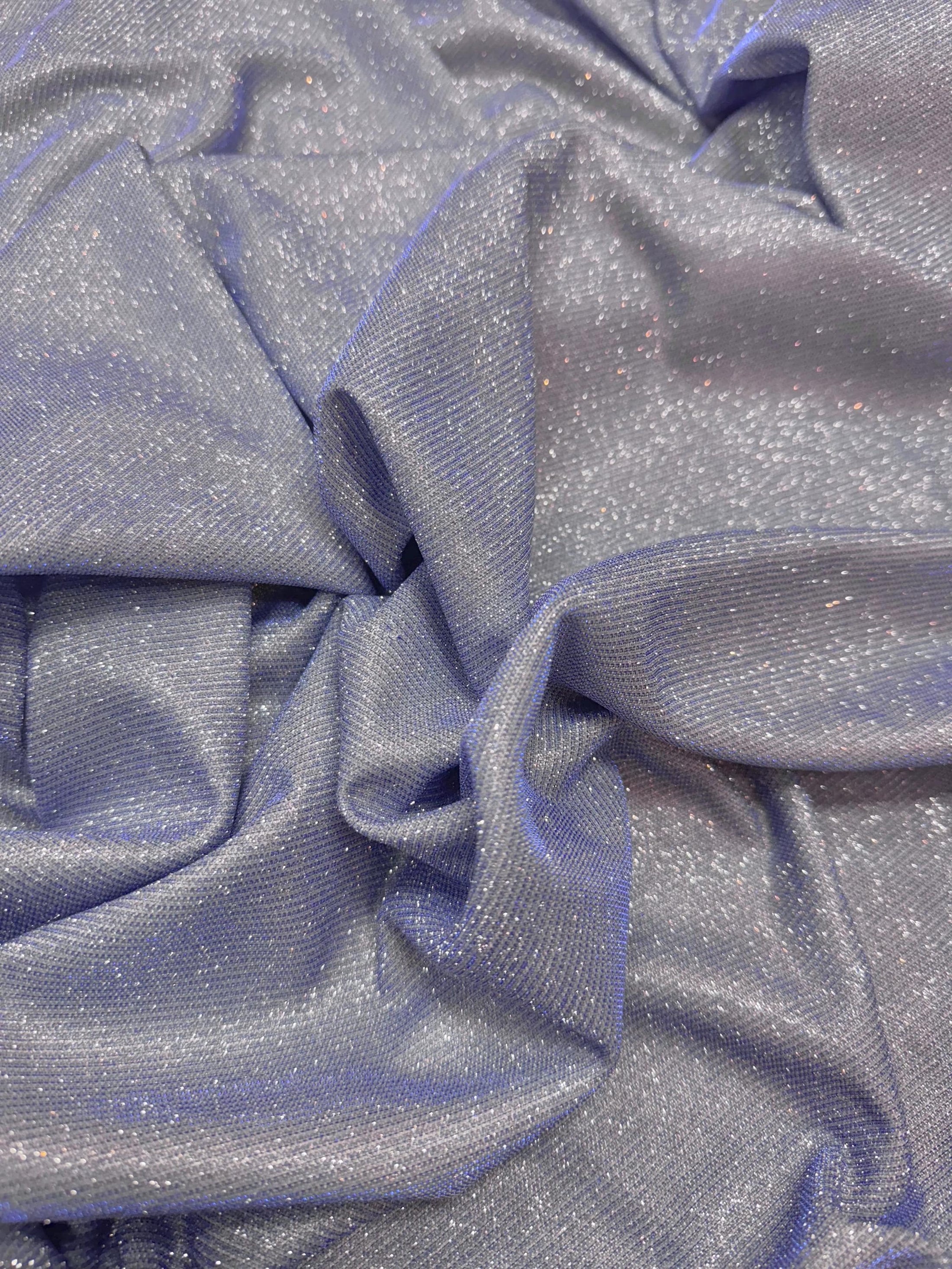 Grey-Blue Glitter Lurex Fabric by the Yard|Sparkle Shimmer Spandex Knit Fabric for Evening Gowns, Backdrops & Festival Costumes,Prom Dresses