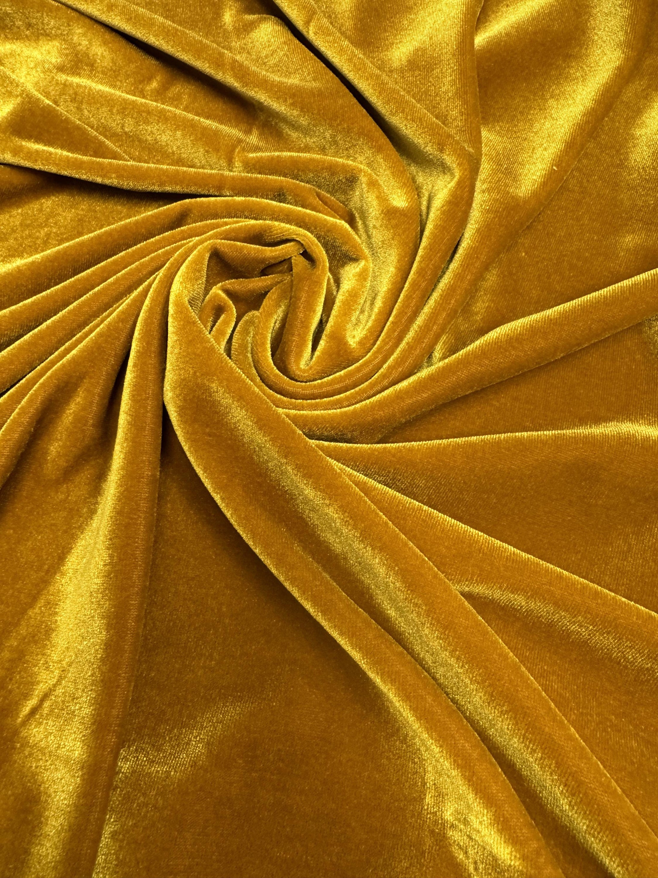 Top-Rated Gold Velvet Stretch Fabric: Luxurious 4-Way Stretch Velvet for Costumes & Bows  Perfect for Your Next Project.