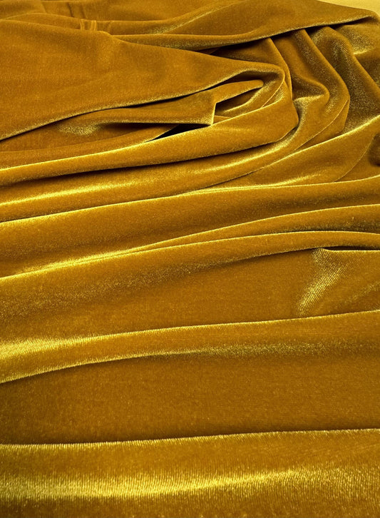 Top-Rated Gold Velvet Stretch Fabric: Luxurious 4-Way Stretch Velvet for Costumes & Bows  Perfect for Your Next Project.