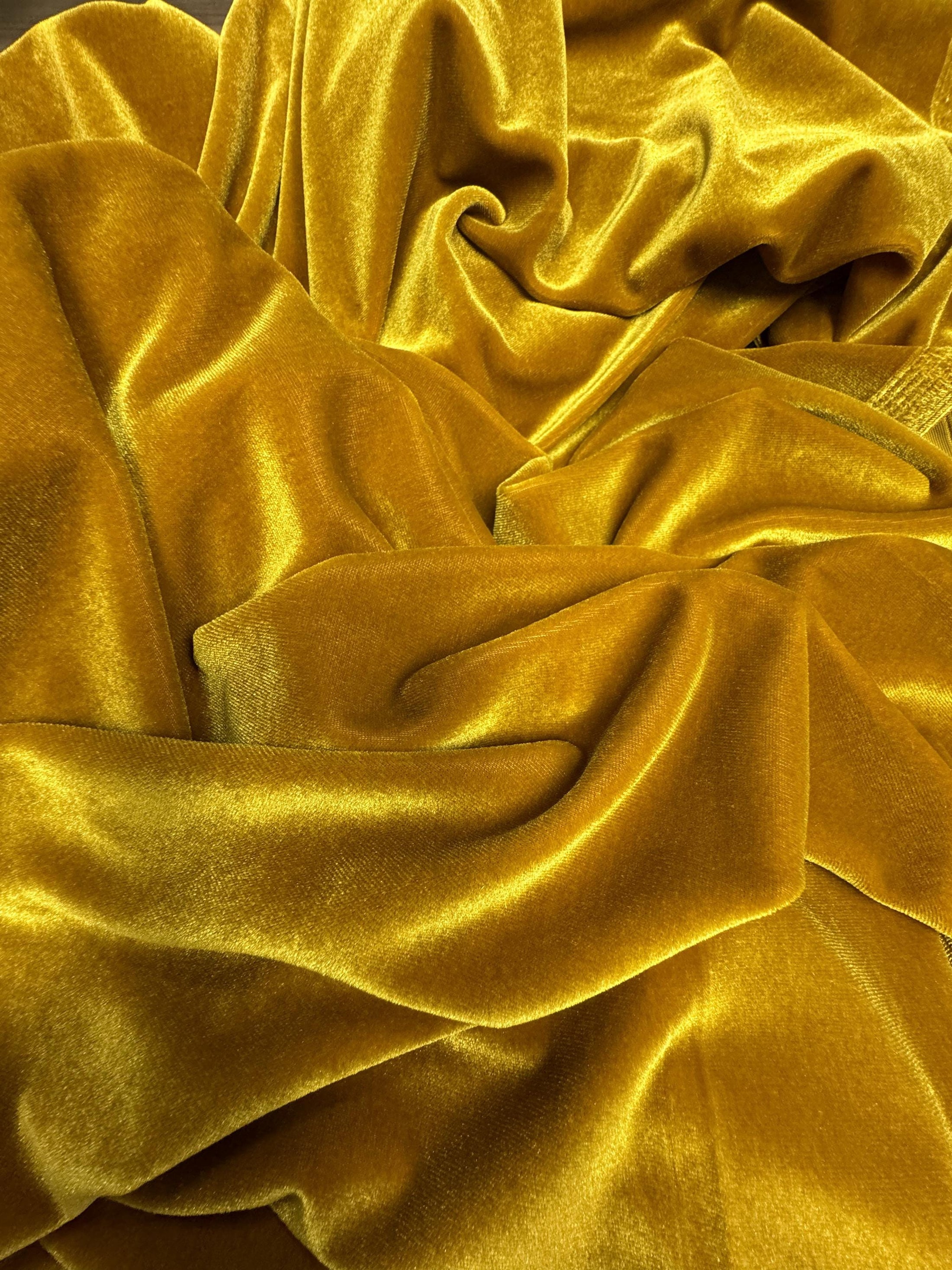 Top-Rated Gold Velvet Stretch Fabric: Luxurious 4-Way Stretch Velvet for Costumes & Bows  Perfect for Your Next Project.