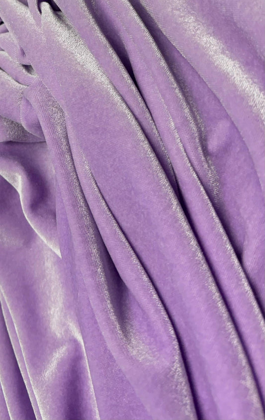 Lilac Velvet Fabric |4-Way Stretch Velvet by the Yard | Fashion Dress Fabric | Luxury Costume Fabric & Bows. Premium Velvet for Prom Dresses