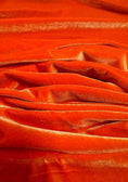 Load image into Gallery viewer, Luxurious Orange Stretch Velvet Fabric- Soft 4-Way Stretch Dress Material | Perfect for Fashion & Crafts by the Yard, Prom - Evening Dresses
