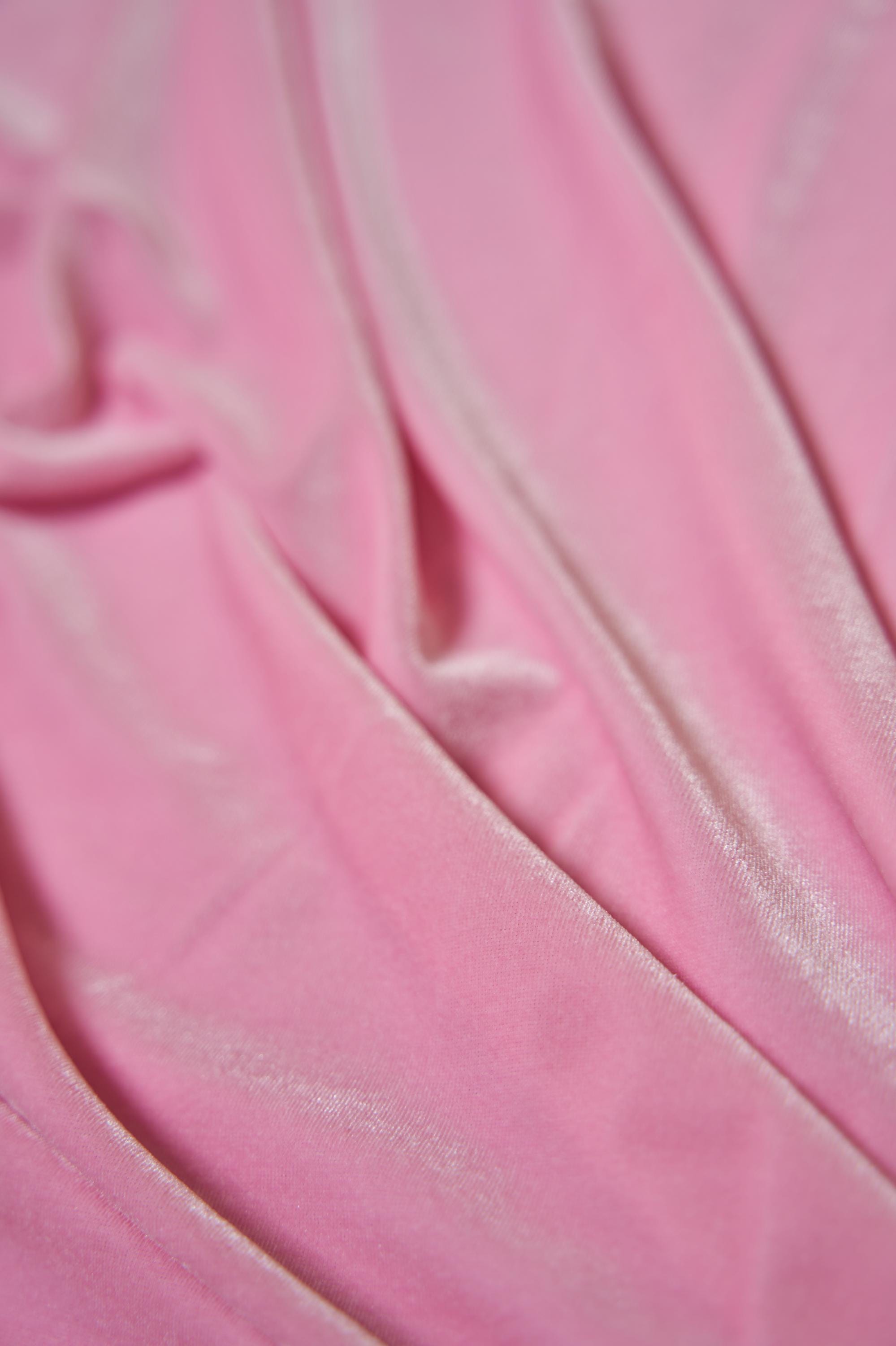 Soft Pink Stretch Velvet Fabric- 4-Way Stretch Dress Material | Perfect for Party Dresses and Crafts -By the Yard for Prom and Evening Gowns