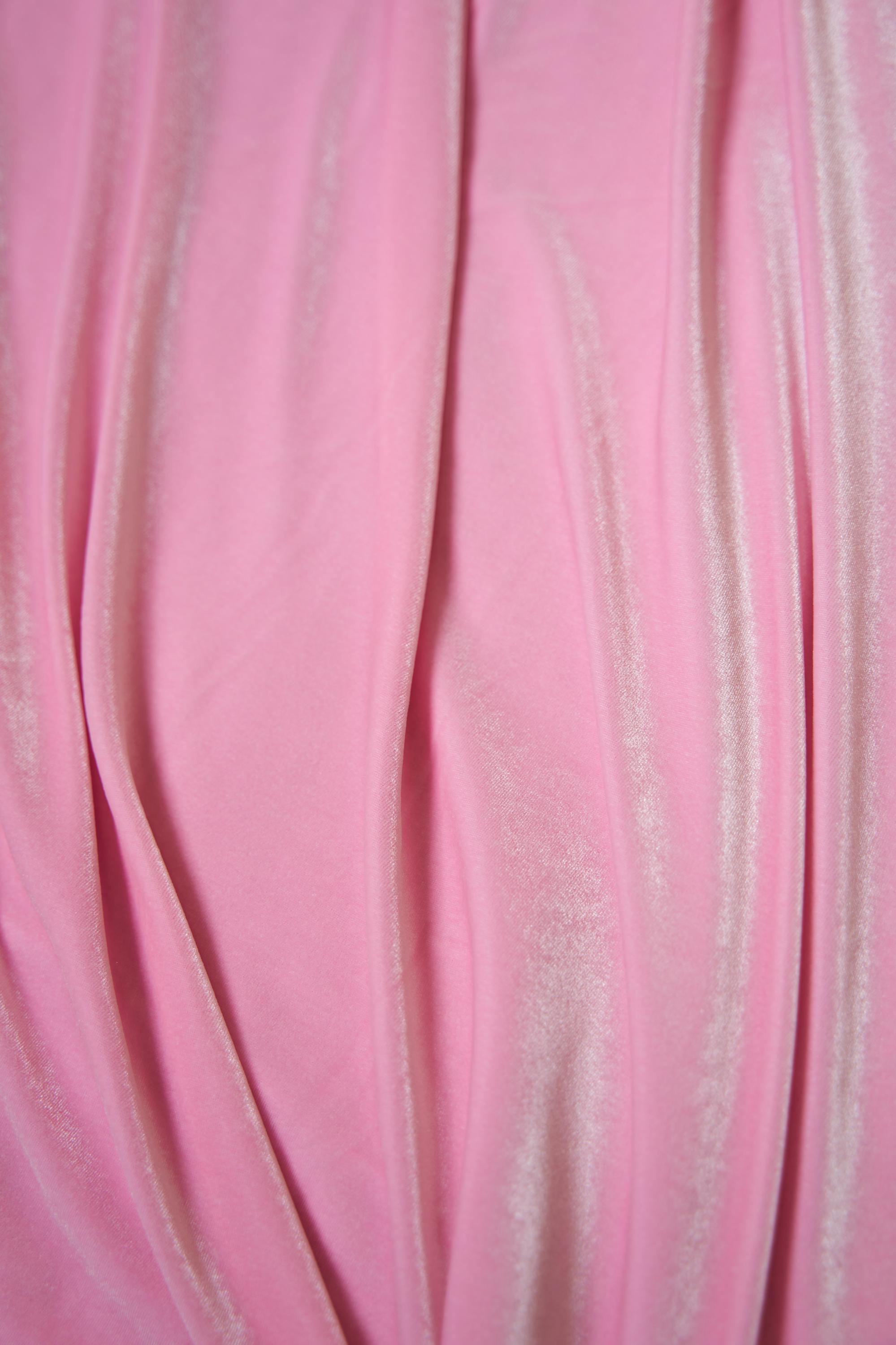 Soft Pink Stretch Velvet Fabric- 4-Way Stretch Dress Material | Perfect for Party Dresses and Crafts -By the Yard for Prom and Evening Gowns