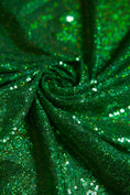 Load image into Gallery viewer, Iridescent Green Sequin Fabric by the Yard - Luxury Shiny Sequins for Dresses, Modern Fashion, & Designer Projects. Prom and Evening Fabrics
