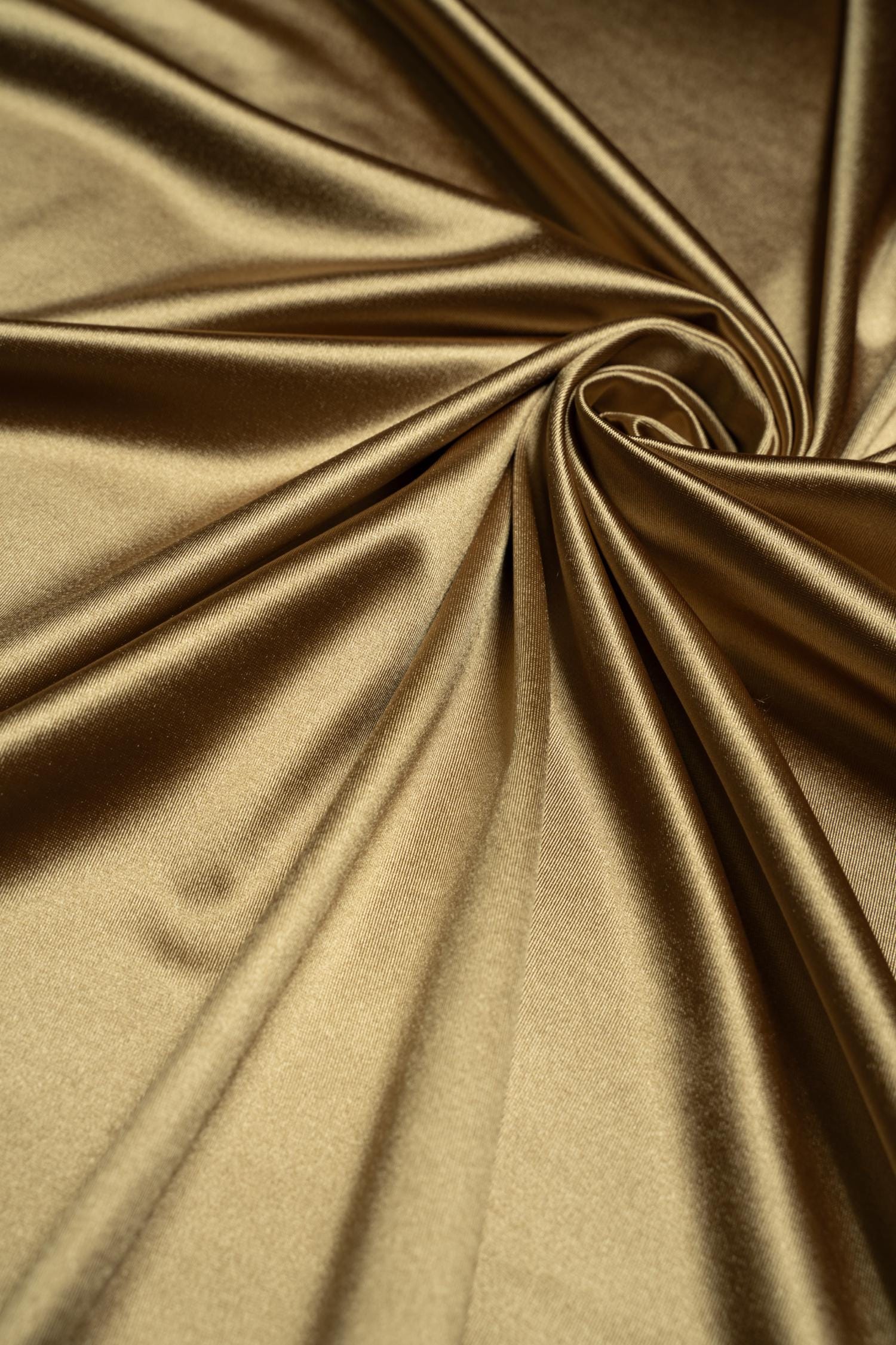 Champagne Shiny Nylon Spandex Stretch Fabric by the Yard | For Sportswear, Bridal Gowns, Evening Dresses, Prom Dresses, Costumes and More