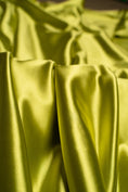 Load image into Gallery viewer, Chartreuse Shiny Nylon Spandex Fabric by the Yard Stretch Fabric for Sportswear, Bridal Attire, Evening Dresses, Prom Dresses & Costumes
