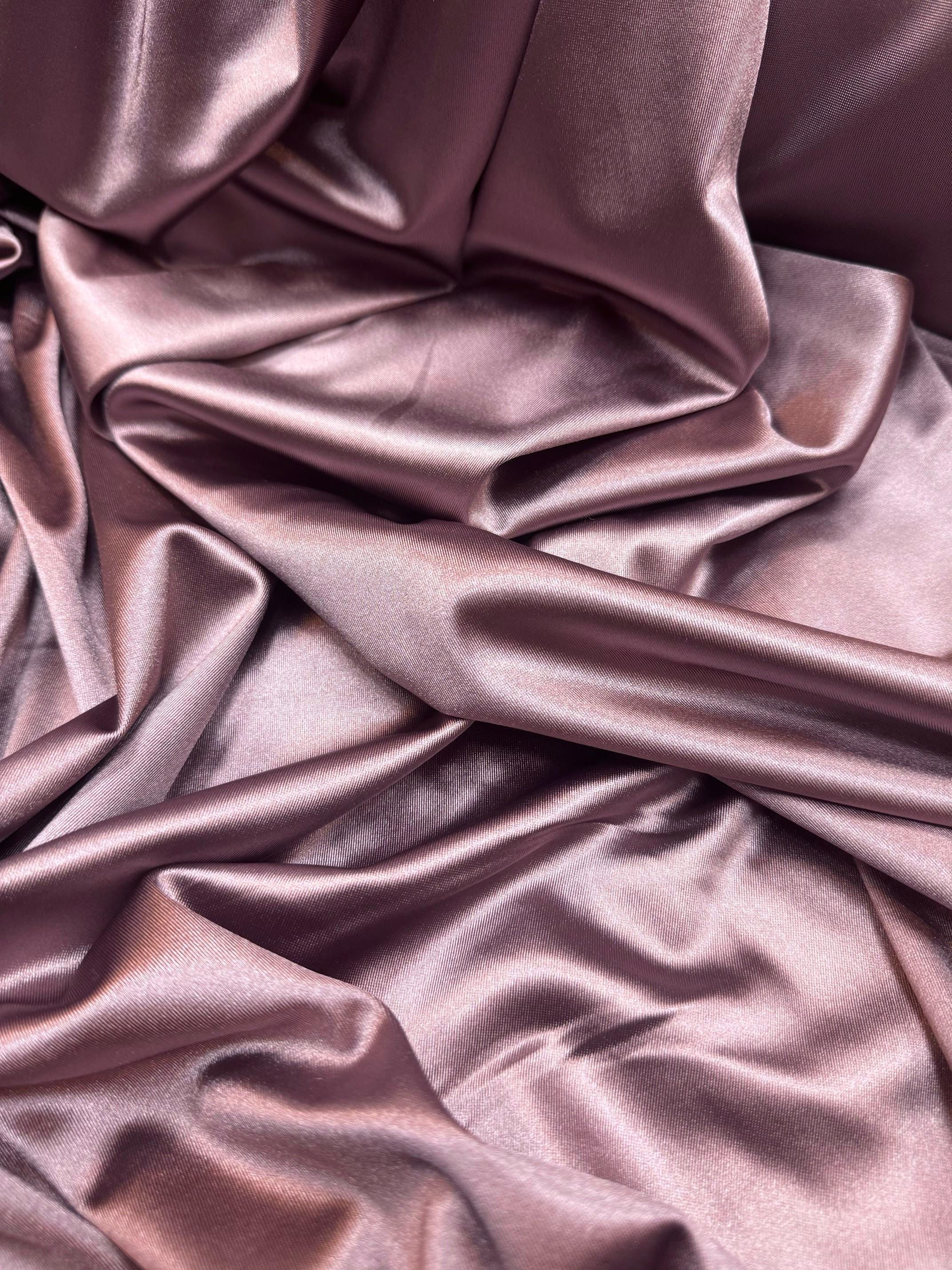 Luxurious Dusty Plum Shiny Nylon Spandex Fabric, Stretchy by the Yard for Sportswear, Bridal, Evening Dresses, Prom Dresses and Costumes