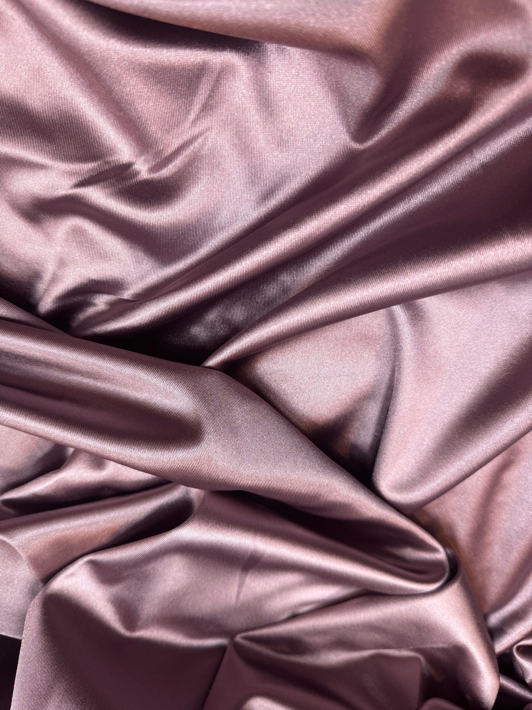 Luxurious Dusty Plum Shiny Nylon Spandex Fabric, Stretchy by the Yard for Sportswear, Bridal, Evening Dresses, Prom Dresses and Costumes