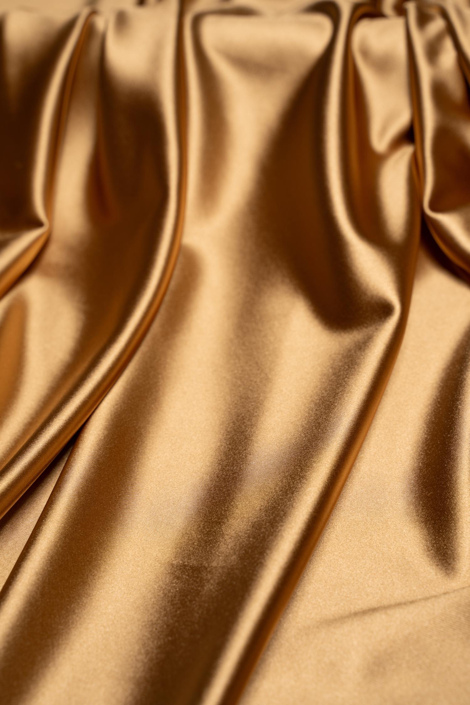 Mocha Shiny Nylon Spandex | Stretchy Fabric by the Yard | Perfect for Sportswear, Bridal Attire, Evening & Prom Dresses and Costumes
