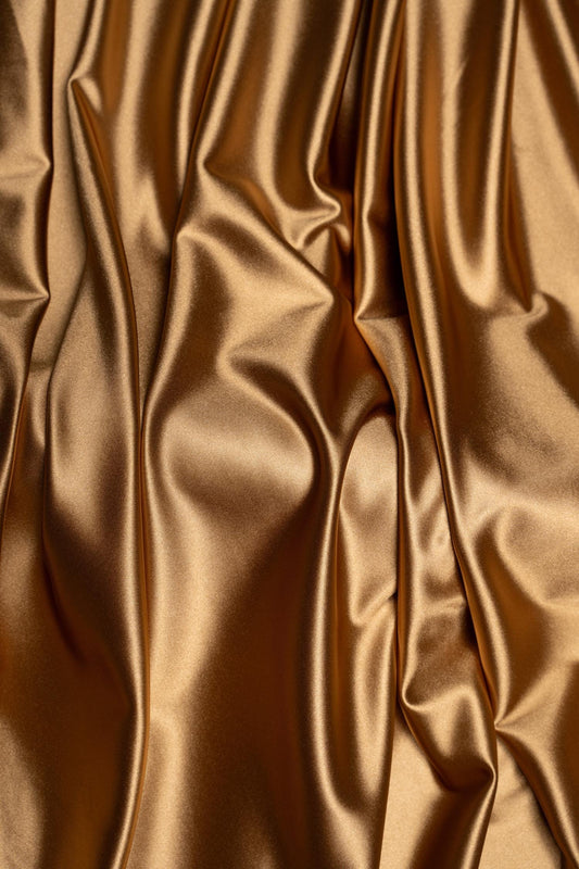 Mocha Shiny Nylon Spandex | Stretchy Fabric by the Yard | Perfect for Sportswear, Bridal Attire, Evening & Prom Dresses and Costumes