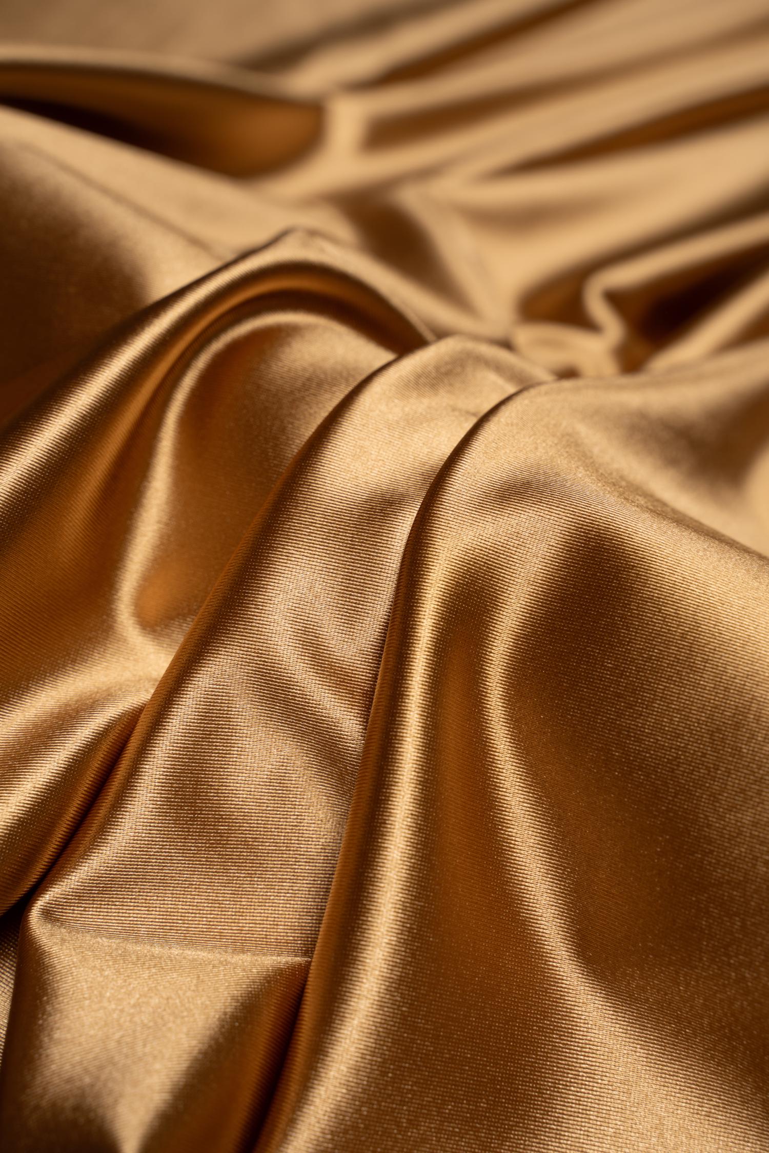 Mocha Shiny Nylon Spandex | Stretchy Fabric by the Yard | Perfect for Sportswear, Bridal Attire, Evening & Prom Dresses and Costumes