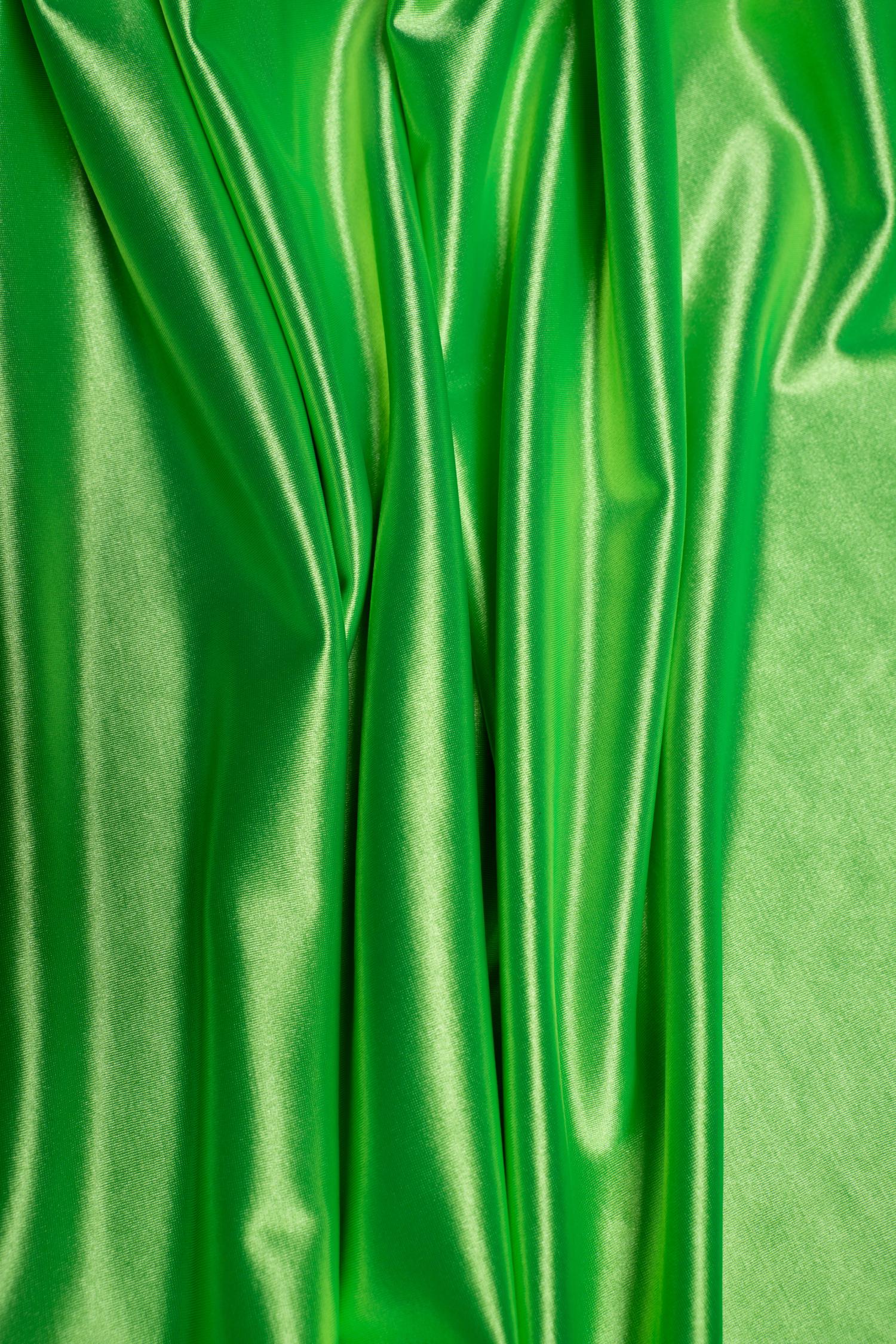 Neon Green Shiny Nylon Spandex Stretch Fabric by the Yard for Sportswear, Bridal Attire, Evening & Prom Dresses, Costumes and Formal Attire