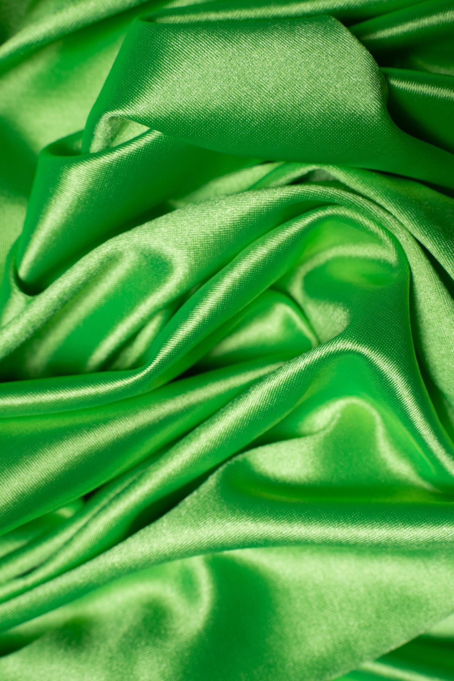 Neon Green Shiny Nylon Spandex Stretch Fabric by the Yard for Sportswear, Bridal Attire, Evening & Prom Dresses, Costumes and Formal Attire