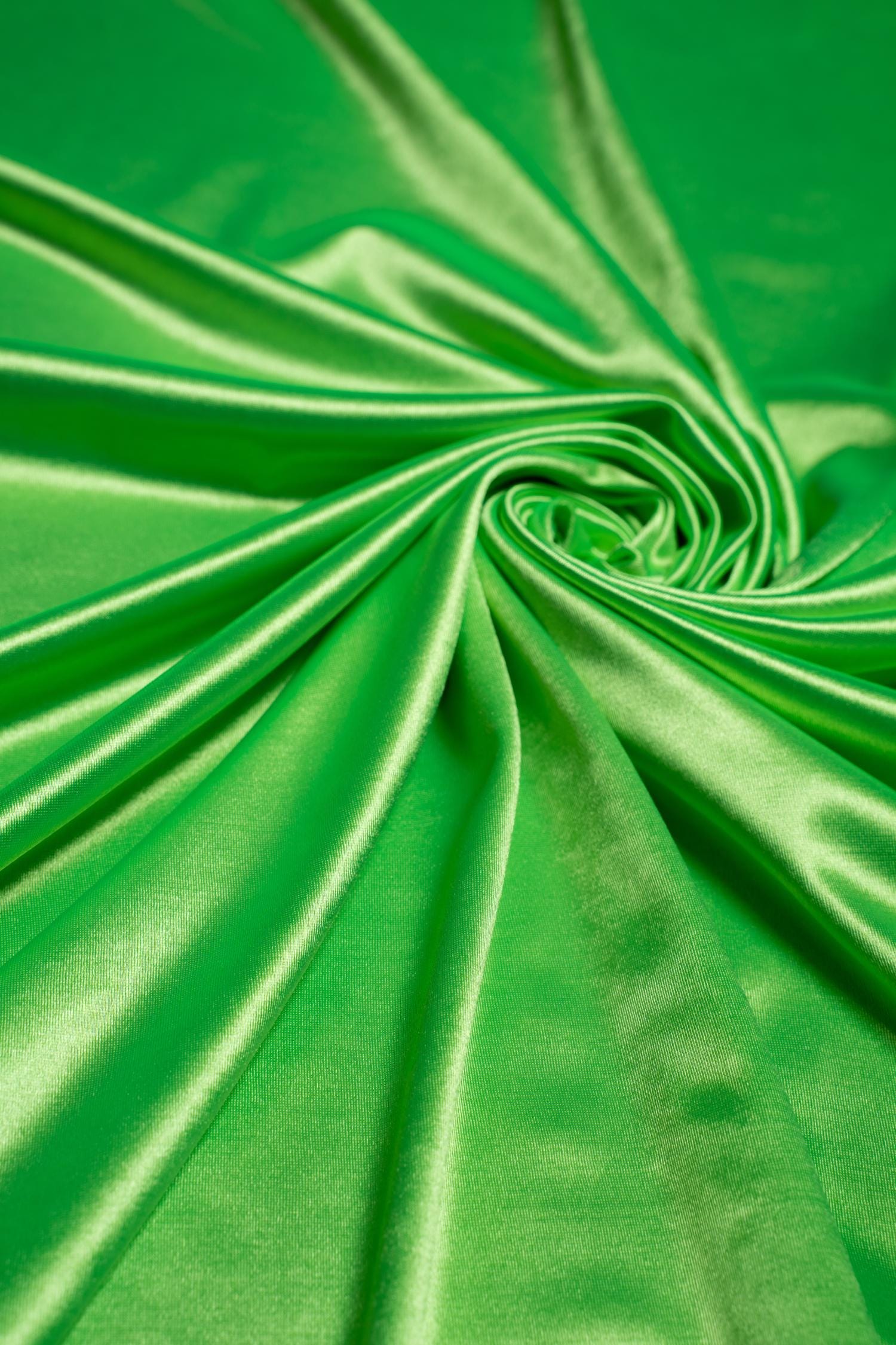 Neon Green Shiny Nylon Spandex Stretch Fabric by the Yard for Sportswear, Bridal Attire, Evening & Prom Dresses, Costumes and Formal Attire