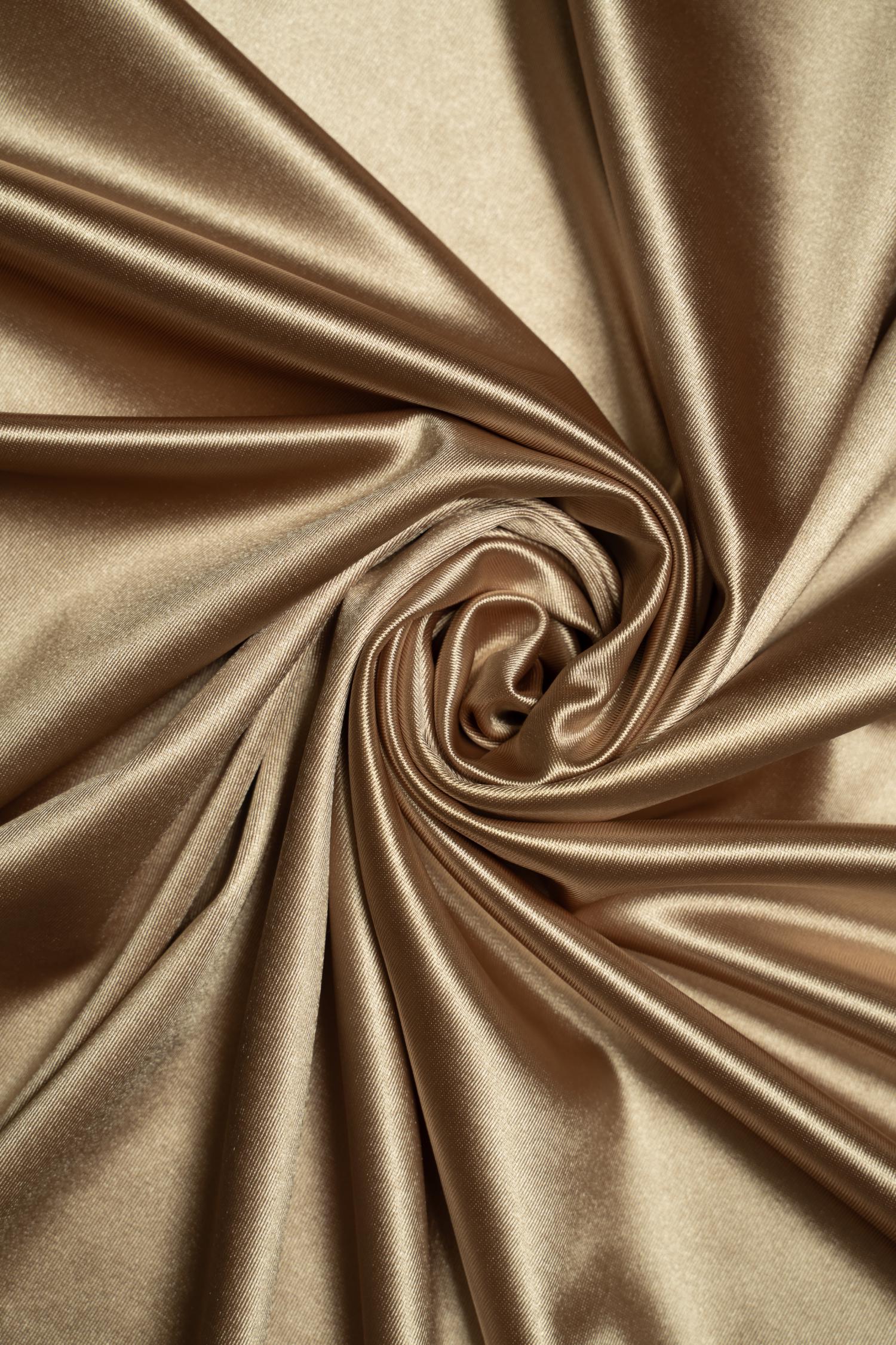 Taupe Shiny Nylon Spandex | Stretchy Fabric by the Yard | Ideal for Sportswear, Bridal Attire, Evening & Prom Dresses, Costumes and More.