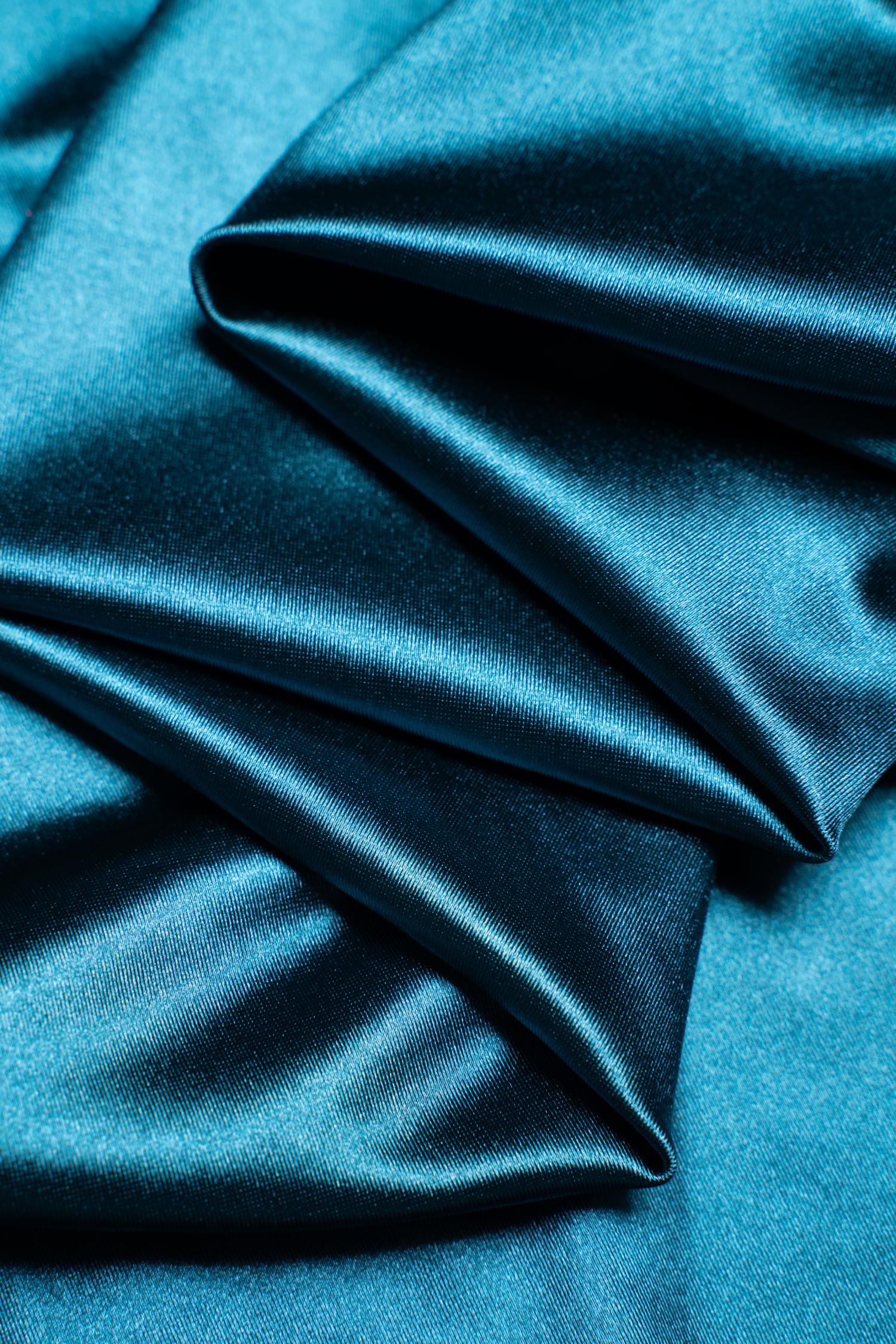 Premium Teal Shiny Nylon Spandex by the Yard Stretchy Material for Wedding, Bridal Attire, Evening Dresses, Prom Dresses, Costumes and More.