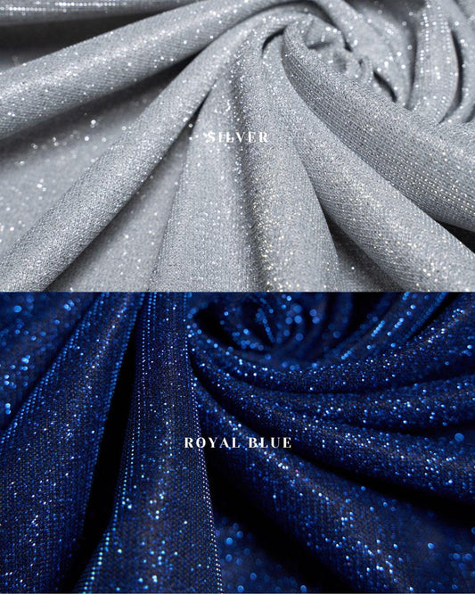 Lurex Glitter Fabric by the Yard | Luxury Spandex Knit for Evening Gowns, Costumes & Backdrops | Sparkle Shimmer Fabric for Prom Dresses