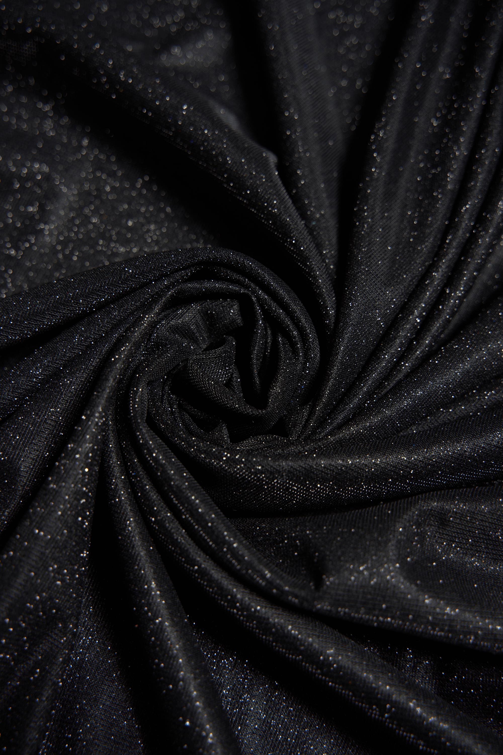 Top-Rated Black Glitter Fabric: Lurex Spandex Knit by the Yard for Weddings, Evening Gowns, Costumes & Backdrops, Prom Dresses and Garments