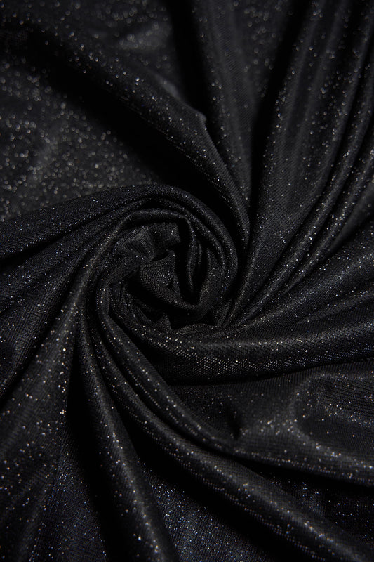 Top-Rated Black Glitter Fabric: Lurex Spandex Knit by the Yard for Weddings, Evening Gowns, Costumes & Backdrops, Prom Dresses and Garments